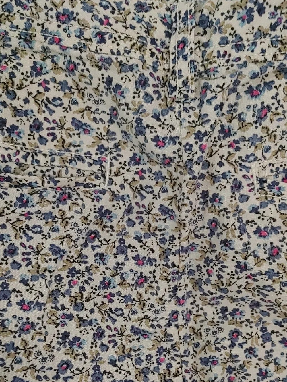 aerie Capris Floral Print on White Pants Rolled Cuff Women's Size 8/10 Casual - Picture 6 of 7